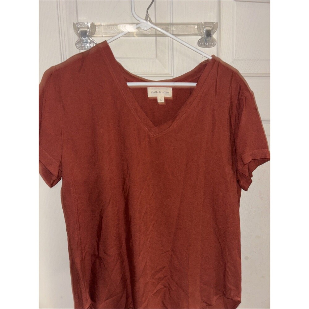 Cloth & Stone Shirt Womens Small Burnt Orange And White Shirt 2 Pack Small - Picture 2 of 7